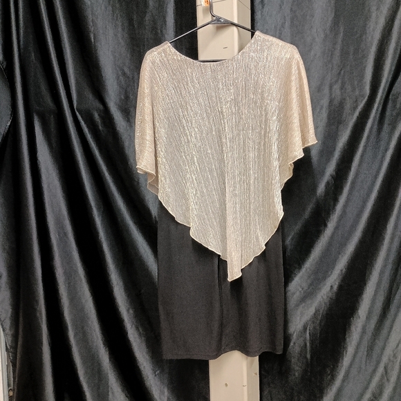 Enfocus Studio Black and Gold Asymmetrical Cocktail Dress - Picture 8 of 15